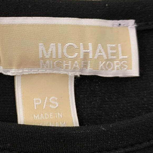 Michael Kors Black Top with Embroidered Bell Sleeves – Size PS - Picture 3 of 8